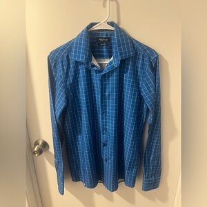 Nautica Men's Blue Grid Pattern Shirt